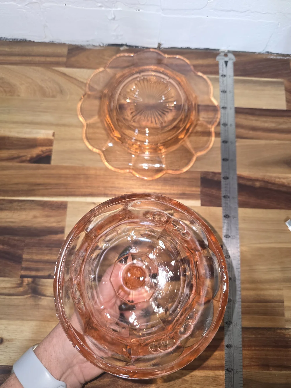 Cherry And Cable Fingerprint Cloche Butter Dish Mosser Glass